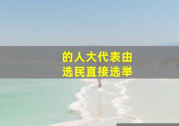 的人大代表由选民直接选举