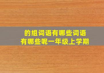 的组词语有哪些词语有哪些呢一年级上学期