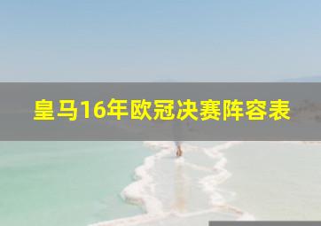 皇马16年欧冠决赛阵容表