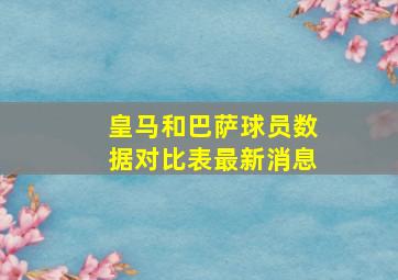 皇马和巴萨球员数据对比表最新消息