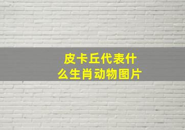 皮卡丘代表什么生肖动物图片