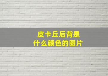 皮卡丘后背是什么颜色的图片