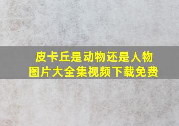 皮卡丘是动物还是人物图片大全集视频下载免费