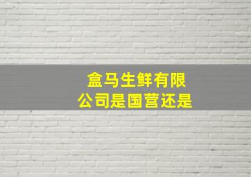 盒马生鲜有限公司是国营还是