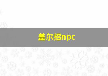 盖尔招npc