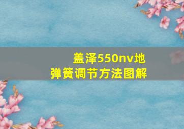 盖泽550nv地弹簧调节方法图解