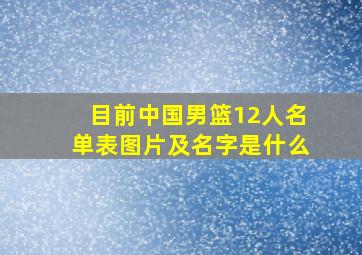 目前中国男篮12人名单表图片及名字是什么