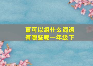 盲可以组什么词语有哪些呢一年级下