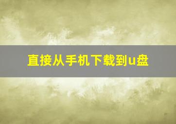 直接从手机下载到u盘