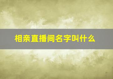 相亲直播间名字叫什么