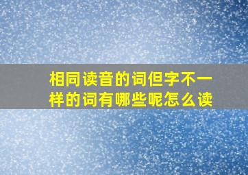 相同读音的词但字不一样的词有哪些呢怎么读