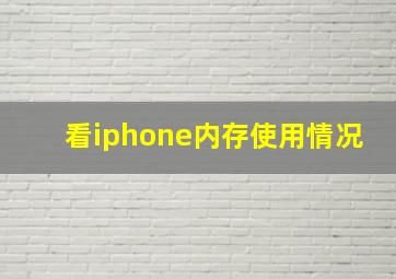 看iphone内存使用情况