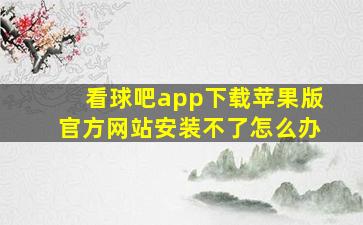 看球吧app下载苹果版官方网站安装不了怎么办