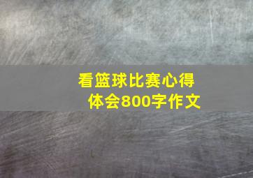 看篮球比赛心得体会800字作文