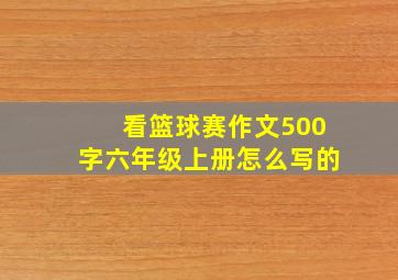 看篮球赛作文500字六年级上册怎么写的