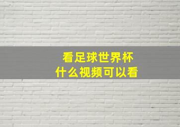 看足球世界杯什么视频可以看