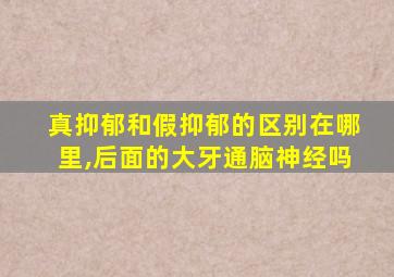 真抑郁和假抑郁的区别在哪里,后面的大牙通脑神经吗