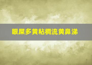 眼屎多黄粘稠流黄鼻涕