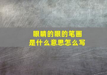 眼睛的眼的笔画是什么意思怎么写