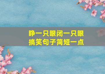 睁一只眼闭一只眼搞笑句子简短一点