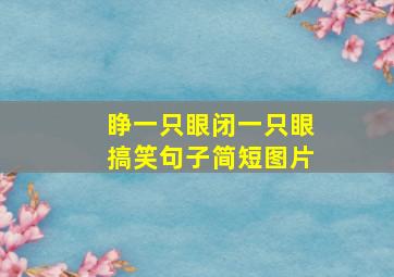 睁一只眼闭一只眼搞笑句子简短图片