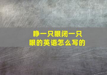 睁一只眼闭一只眼的英语怎么写的