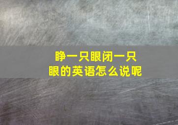 睁一只眼闭一只眼的英语怎么说呢