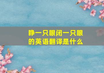 睁一只眼闭一只眼的英语翻译是什么