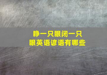 睁一只眼闭一只眼英语谚语有哪些