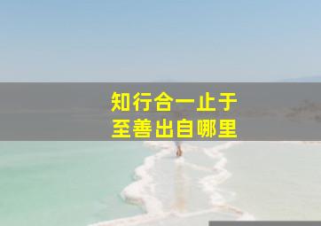 知行合一止于至善出自哪里