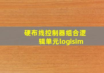 硬布线控制器组合逻辑单元logisim