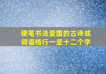 硬笔书法爱国的古诗或词语楷行一坚十二个字