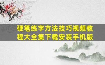 硬笔练字方法技巧视频教程大全集下载安装手机版