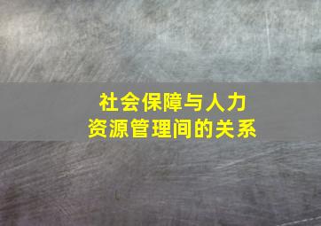 社会保障与人力资源管理间的关系