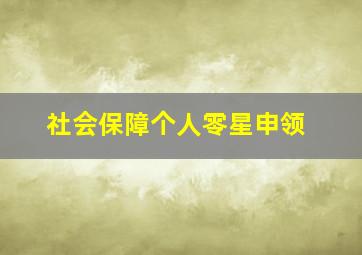 社会保障个人零星申领