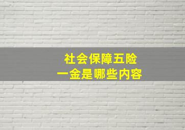 社会保障五险一金是哪些内容