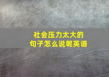 社会压力太大的句子怎么说呢英语