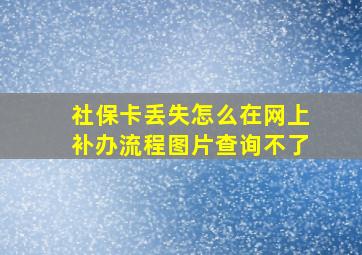 社保卡丢失怎么在网上补办流程图片查询不了