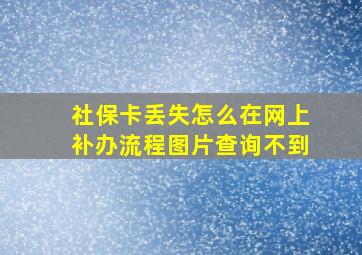 社保卡丢失怎么在网上补办流程图片查询不到