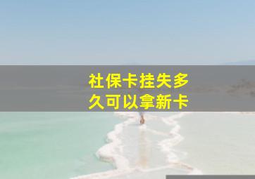 社保卡挂失多久可以拿新卡