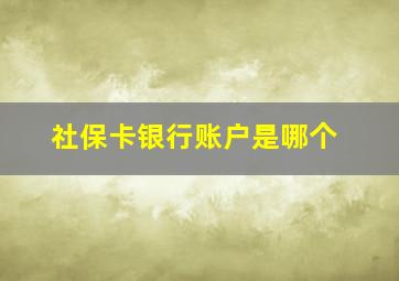 社保卡银行账户是哪个