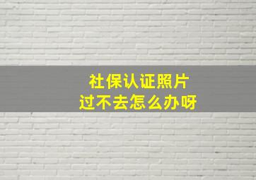 社保认证照片过不去怎么办呀