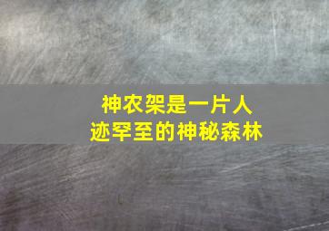 神农架是一片人迹罕至的神秘森林