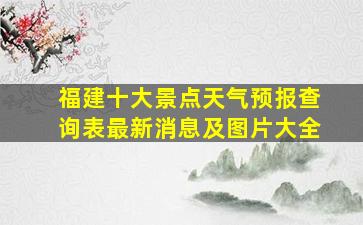 福建十大景点天气预报查询表最新消息及图片大全