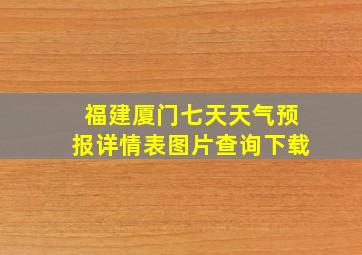 福建厦门七天天气预报详情表图片查询下载