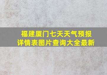 福建厦门七天天气预报详情表图片查询大全最新