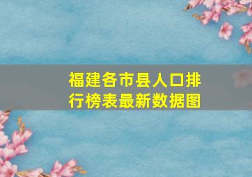 福建各市县人口排行榜表最新数据图