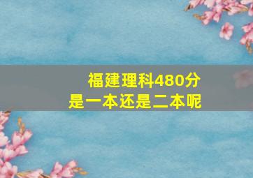 福建理科480分是一本还是二本呢