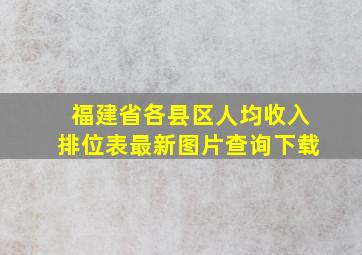 福建省各县区人均收入排位表最新图片查询下载