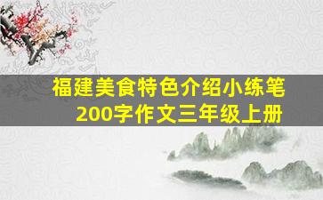 福建美食特色介绍小练笔200字作文三年级上册